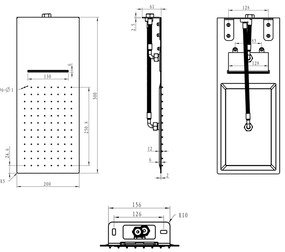 Mereo Mereo, Tanierová sprcha horná, s vodopádom, hranatá 500x200 mm, nerez, MER-CB495N