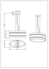 Trio - Luster na lanku NIKOSIA 2xE27/40W/230V zlatá