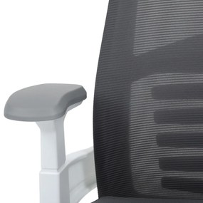 Kancelárska otočná stolička TONKA — sieť, biela / šedá