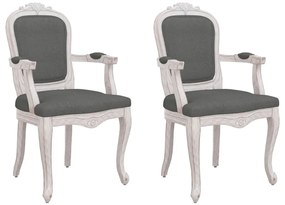 vidaXL Jedálenské stoličky 2 ks tmavosivé 62x59,5x100,5 cm látka