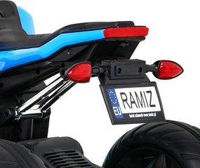 Ramiz Budúca batériová motorka pre deti Modrá + Audio panel + Pomalý štart + EVA kolesá