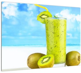 Sklenený obraz - kiwi smoothie (70x50 cm)