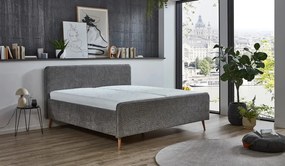 Posteľ Herning 180x200 cm, šedá štruktúrovaná látka