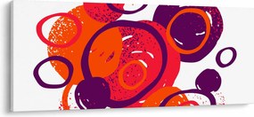 Obraz - Motív s kruhmi v teplých farbách (120x50 cm)