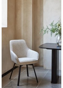 Svetlosivé čalúnené jedálenské kreslo s podrúčkami Alma – Unique Furniture