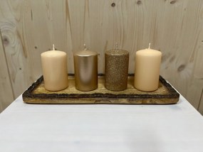 Artman Candles Šampaň valcové adventné sviečky 4ks