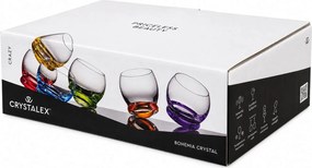 Crystalex Farebné tancujúce poháre mini Crazy 60 ml 6 ks