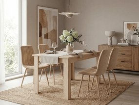 Béžová zamatová stolička LAVA CAMEL BEIGE