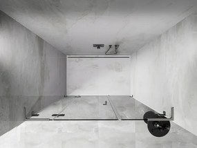 Mexen Lunar L, ľavé otočné sprchové dvere 160 cm, 8mm číre sklo, oceľový profil, 834SL-160-050-97-00-L