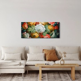 Obraz maľovanej kytice kvetov (120x50 cm)