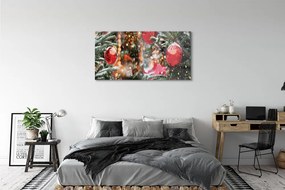 Obraz na akrylátovom skle Snow vianočné ozdoby 125x50 cm