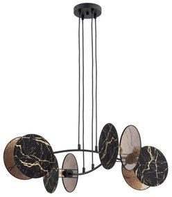 Luster na lanku MOTIF 4xE27/15W/230V čierna/zlatá