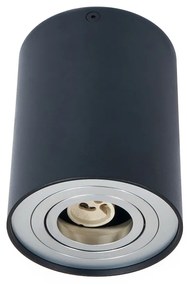 BERGE Podhľadové bodové svietidlo 100-CPA výklopné - kruhové - čierna strieborná + pätica GU10