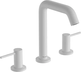 Hansgrohe Tecturis S, 3-otvorová umývadlová batéria 150 EcoSmart+ s odtokovou súpravou Push-Open, biela matná, HAN-73330700