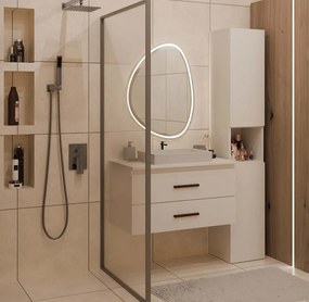 Závěsná skříňka pod umyvadlo s deskou NEL 2S 80 cm kašmírová