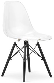 Transparentná stolička YORK OSAKA s čiernymi nohami