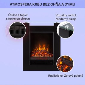 Klarstein Studio-5, elektrický krb, teplovzdušný ventilátor, 900/1800 W, diaľkové ovládanie, čierny
