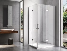 BPS-koupelny Obdĺžnikový sprchovací kút HYD-OK13A 100x90 chróm/transparent + vanička HYD-OSV-ST04A biela