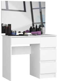 Toaletný stolík so zrkadlom T-6/SL 900x600 pravý, biely