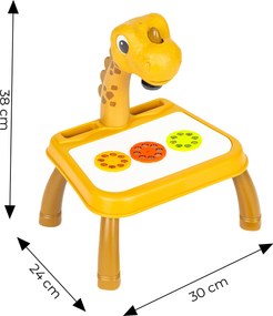 MULTISTORE Projektor na kreslenie pre deti od 3 rokov s dinosaurom, 24 vzorov, 12 farebných fixiek
