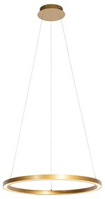 Zlaté závesné svietidlo 60 cm vrátane LED 3-stupňového stmievača - Girello
