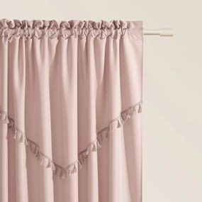 Room99 Hotový záves na páske so strapcami Chloe Jednofarebný Farba: Ružová, Veľkosť: 140 x 280 cm