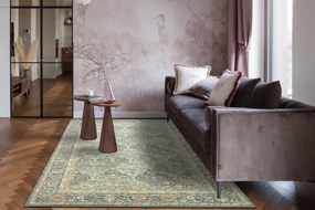 Koberec SOHO 477.27.LA500 OSTA geometrický naturálny zelený / nebeský