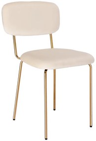 Jedálenská stolička LOUIS zamatová, zlatá / béžová