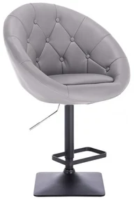 LuxuryForm DESIGN Barová stolička VERA na čiernej hrantej podstave - šedá