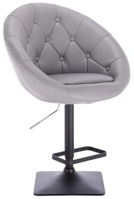 LuxuryForm DESIGN Barová stolička VERA na čiernej hrantej podstave - šedá