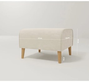 Krémová zamatová podnožka Carole - Ropez