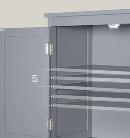 Kúpeľňová skrinka Vasagle Swede 110 cm sivá