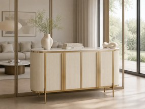 Komoda Stilig ST384 160 cm mramor/ecru/zlatá