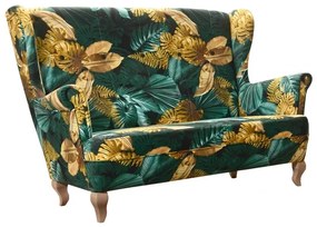 Pohovka ušiak Royal II, vzor květy (2108/orech)