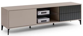 Televízny stolík so zásuvkami RONJA taupe/čierna