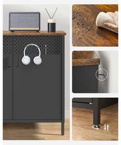 Komoda FIRA čierna/hnedá