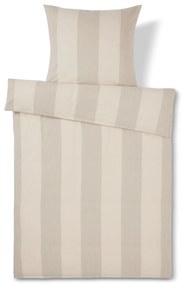 Posteľná bielizeň z luxusného flanelu, s béžovými prúžkami, štandardná veľkosť