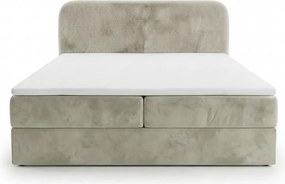 Čalúnená posteľ boxspring FORENA 160x200 cm krémová Matrac: Matrac Bonell pružinový
