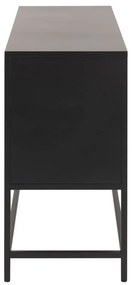 Čierna kovová nízka komoda 125x75 cm Newcastle – Actona
