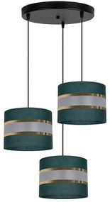 Luster na lanku CORAL 3xE27/60W/230V zelená