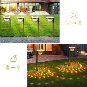 Solární LED lampa Lati 38 cm černá/teplá bílá