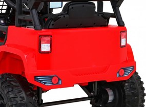 Ramiz Autíčko Jeep Dark Night na batérie pre deti červené + pomalý štart + EVA kolesá + LED audio