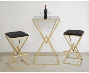Čierna/v zlatej farbe čalúnená barová stolička (výška sedadla 75 cm) Piramid – Mauro Ferretti