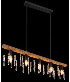 Globo 15532-5H - Luster na lanku KIRA 5xE14/40W/230V čierna/hnedá