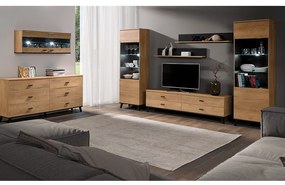 Tempo Kondela Závesná vitrína, dub lefkas, SIRAN TYP 9