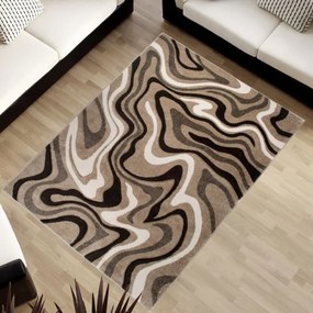 Koberec Sumatra C301B 3D Contour Cut tmavo béžový