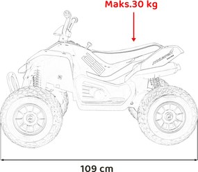 Ramiz McLaren Racing MCL 35 detská štvorkolka šedá + diaľkové ovládanie + pomalý štart + EVA + LED audio