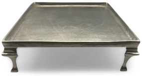 Strieborný kovový štvorcový podnos S - 30 cm