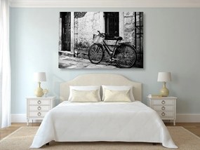 Obraz retro bicykel v čiernobielom prevedení - 90x60