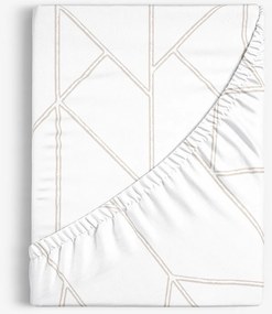 Goldea bavlnená napínacia plachta - geometrické línie na bielom 140 x 200 cm